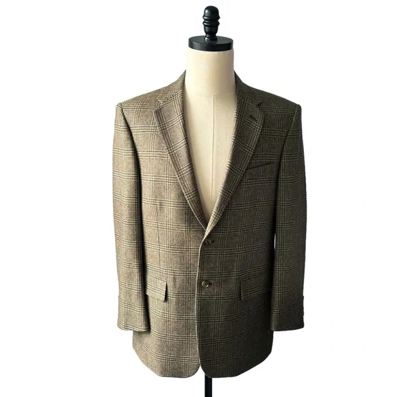 Sewell Tan Glen Check Worsted Wool Blazer41 R NWT